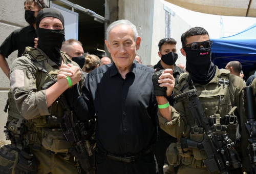 ראש הממשלה נתניהו באוגדה 36 בגבול הצפון (צילום: מעיין טואף/לע״מ)