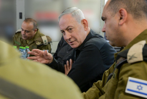 נתניהו בגבול הצפון  (צילום:  מעיין טואף, לע"מ)