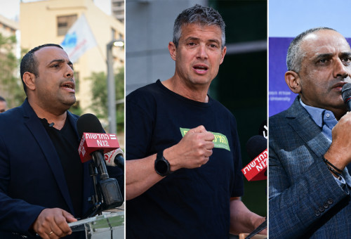 יועז הנדל, דדי שמחי ואביר קארה (צילום: אבשלום ששוני, פלאש 90)