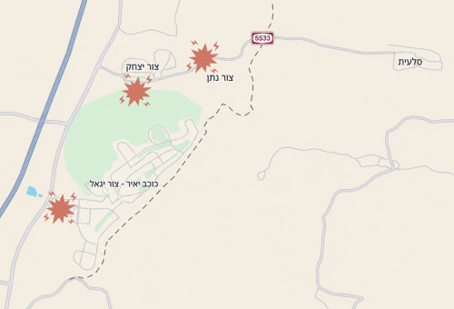 פיגוע ירי מתגלגל באזור כוכב יאיר  (צילום: מעריב אונליין)