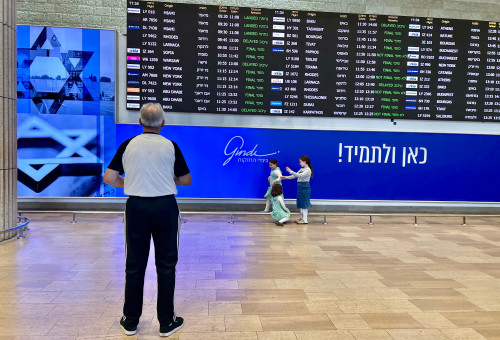 לוח הטיסות בנתב"ג (צילום: אבשלום ששוני)