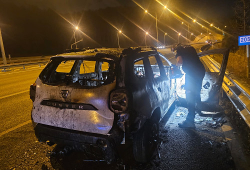 זירת התאונה בין מחלף יקנעם לאליקים בכביש 6 (צילום: דוברות המשטרה)