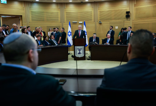 בנימין נתניהו בסיעת הליכוד (צילום:  אריק מרמור, פלאש 90)