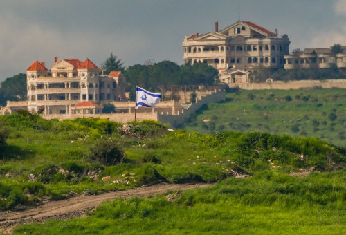 דגל ישראל בלבנון (צילום: אייל מרגולין, פלאש 90)