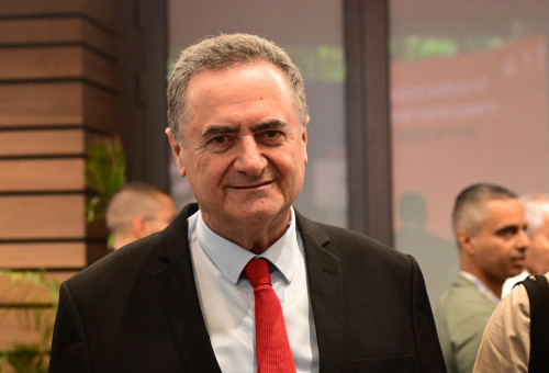 שר הביטחון ישראל כ"ץ באקספו (צילום: אבשלום ששוני)