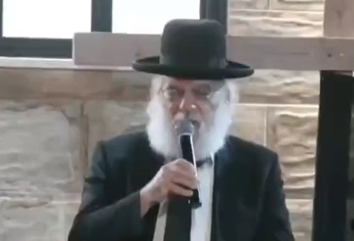 הרב אריה יזדי בעצרת מחאה נגד גיוס חרדים (צילום: צילום מסך מתוך רשתות חברתיות)