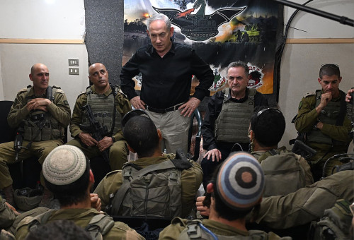 נתניהו וכ"ץ בלבנון  (צילום: חיים צח לע"מ)