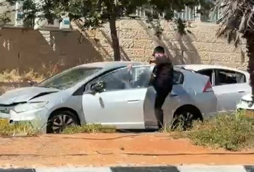 תיעוד התקיפה האלימה בכביש, תושב אלעד נעצר (צילום: צילום מסך דוברות המשטרה)