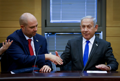 בנימין נתניהו ואמיר אוחנה (צילום: אוליבייה פיטוסי פלאש 90 )
