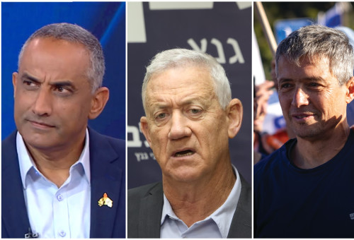 יועז הנדל, בני גנץ, דדי שמחי (צילום: חיים גולדברג, פלאש 90,מרק ישראל סלם,צילום מסך ערוץ 12)