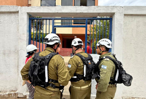 פעילות משלחת פיקוד העורף בוונצואלה (צילום: דובר צה"ל)