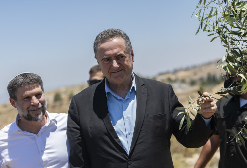 ישראל כ"ץ ובצלאל סמוטריץ' (צילום: חיים גולדברג פלאש 90)