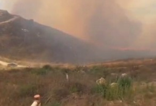 שריפה משתוללת בשומרון (צילום: רשתות חברתיות, שימוש לפי סעיף 27 א')