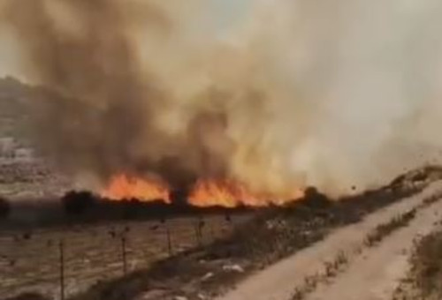 שריפת ענק בשומרון (צילום: רשתות חברתיות, שימוש לפי סעיף 27 א')