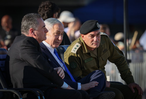 אייל זמיר, בנימין נתניהו וישראל כ"ץ (צילום: פלאש 90)