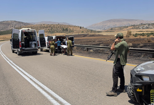 פיגוע דקירה סמוך לישוב אלון מורה שבשומרון (צילום: תיעוד מבצעי מד"א)