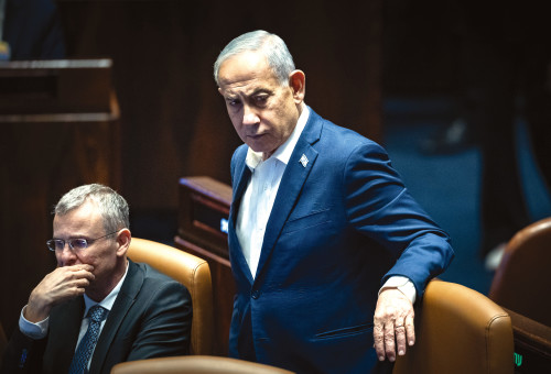 בנימין נתניהו ויריב לוין (צילום: יונתן זינדל פלאש 90)