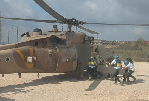 הפיגוע בחוות גלעד, המסוק שפינה את הפצועים (צילום: תיעוד מבצעי מד"א)