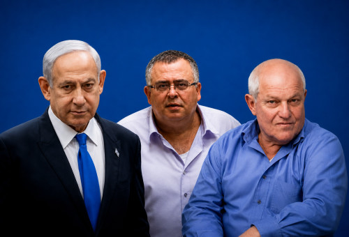 חיים כץ, דוד ביטן, בנימין נתניהו (צילום: פלאש 90)