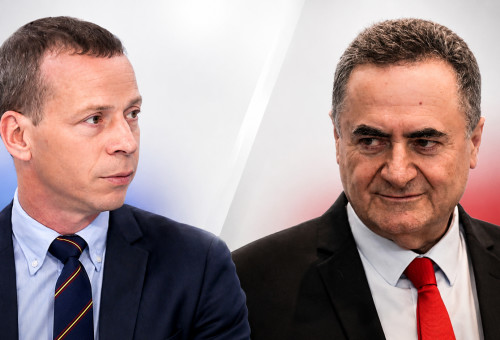 עמית סגל, ישראל כ"ץ (צילום: אבשלום ששוני,ערוץ 12)
