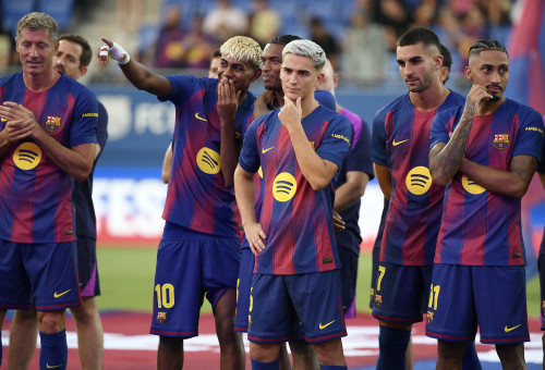 שחקני ברצלונה (צילום: JOSEP LAGO/AFP via Getty Images)