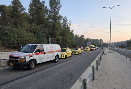 תאונת דרכים קשה סמוך לבית שמש  (צילום: דוברות מד"א)