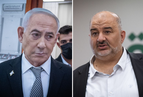 מנסור עבאס, בנימין נתניהו (צילום: יונתן זינדל, פלאש 90)