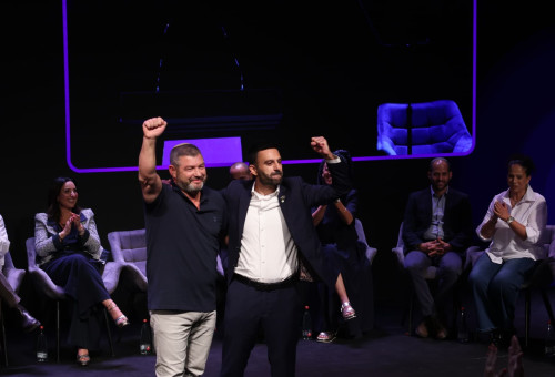 השקת מפלגת "עמך ישראל", יוסף חדאד, עופר וינטר (צילום: מרק ישראל סלם)