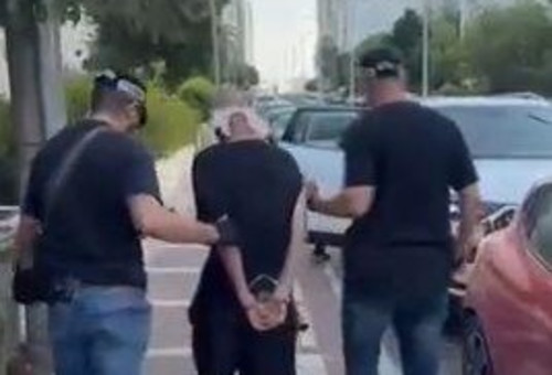 מעצר החשוד ברצח ראש המאפייה הקווקזית (צילום: צילום מסך)