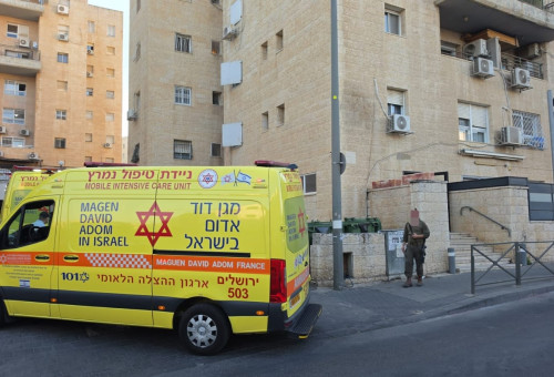 אמבולנס מד"א בזירת האירוע בירושלים (צילום: תיעוד מבצעי מד"א)