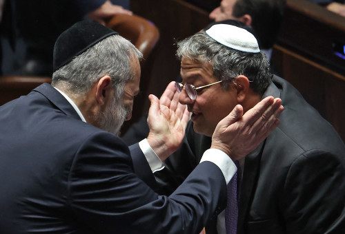 איתמר בן גביר, אריה דרעי (צילום: AFP/Getty images)