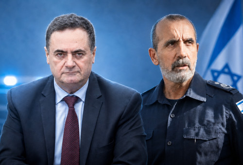 מפכ"ל המשטרה דני לוי, ישראל כ"ץ (צילום: פלאש 90,יונתן זינדל פלאש 90)