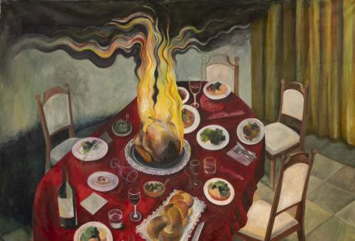The Offering, שמן על בד, 2026 (צילום: לנה גומון)