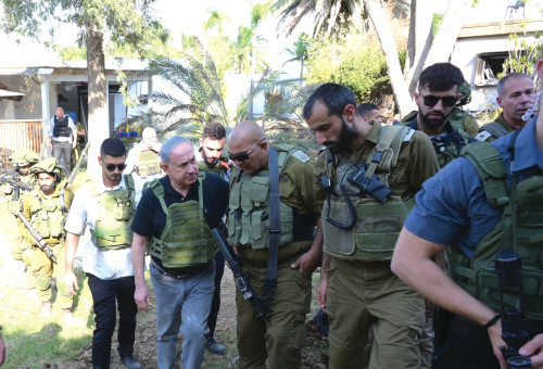 נתניהו בסיור בעוטף עזה (צילום: אבי אוחיון, לע"מ)