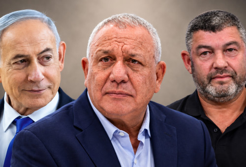 עופר וינטר, גדי איזנקוט, בנימין נתניהו (צילום: פלאש 90)