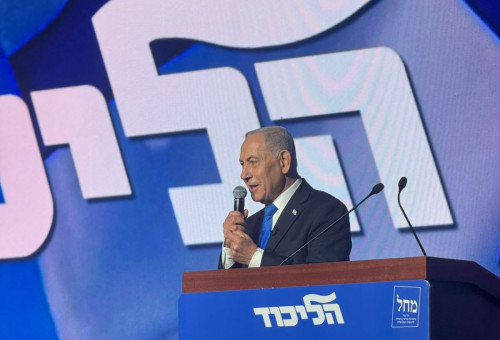 בנימין נתניהו בהשקת קמפיין הליכוד (צילום: דוברות הליכוד)