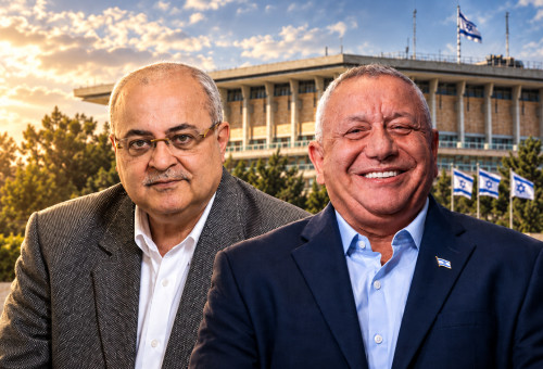 אחמד טיבי, גדי איזנקוט (צילום: אבשלום ששוני,פלאש 90)