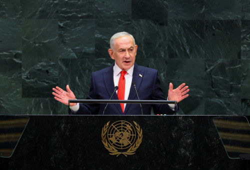 בנימין נתניהו באו"ם (צילום:  REUTERS/Mike Segar)