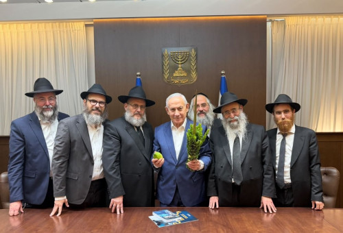 נתניהו ונציגי חב"ד (צילום: חב"ד)