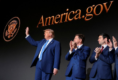 אירוע ההשקה של America.gov (צילום: REUTERS)
