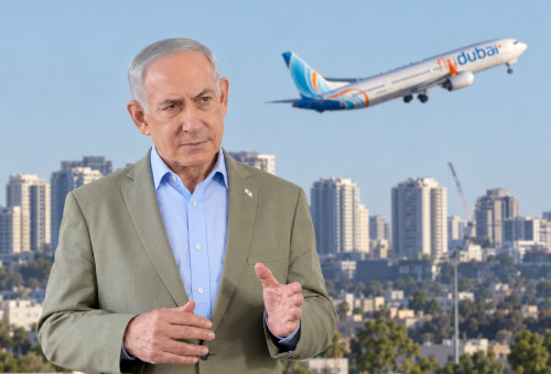 בנימין נתניהו, פליי דובאי (צילום: בינה מלאכותית)