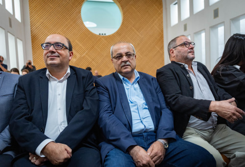 עופר כסיף, אחמד טיבי, סאמי אבו שחאדה בדיון בג"ץ (צילום: יונתן זינדל, פלאש 90)