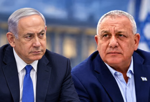 איזנקוט ונתניהו, עימות טלוויזיוני (צילום: פלאש 90,אבשלום ששוני ופלאש 90,בינה מלאכותית)
