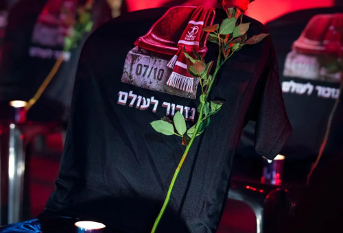 הפועל תל אביב ערכה טקס לציון שלוש שנים לטבח 7 באוקטובר (צילום: אתר רשמי, הפועל IBI תל אביב)