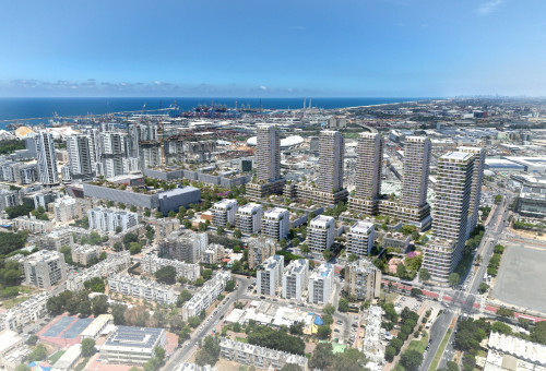 המתחם באשדוד (הדמיה) (צילום: אדריכל אפרים כוינה)
