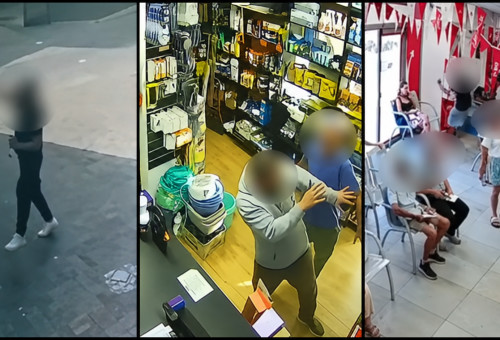 הצעיר התוקף בהרצליה (צילום: מצלמות אבטחה)