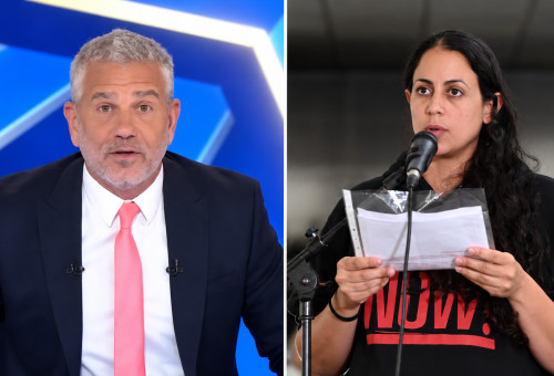 עופרי ביבס. ינון מגל (צילום: מטה המשפחות להחזרת החטופים. צילום מסך ערוץ 14)