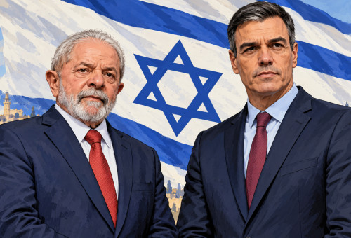 פדרו סאנצ'ס (מימין) ונשיא ברזיל לולה (צילום: איור: מעריב אונליין)