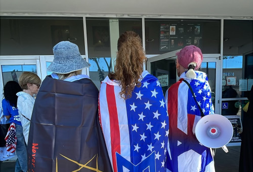 המחאה נגד נז"א (צילום: ארגון הקהילה הישראלית-אמריקאית IAC)
