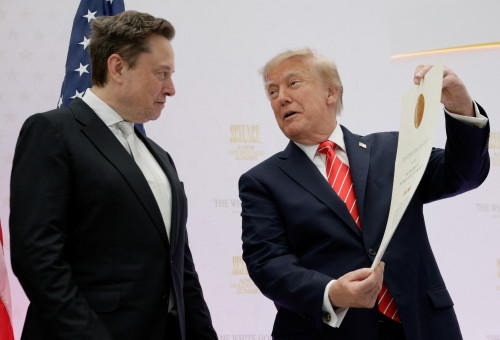 דונלד טראמפ ואילון מאסק (צילום: REUTERS)
